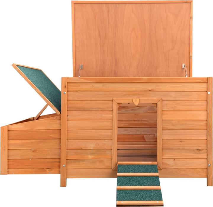 Produktbild Wiltec Hühnerstall 1360x740x700mm Hühnerhaus Holz Kotwanne Klappe Dach isoliert