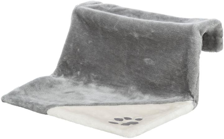 Actual product image Trixie Radiator bed, plush, 45 × 24 × 31 cm, grey/light grey (Cat)