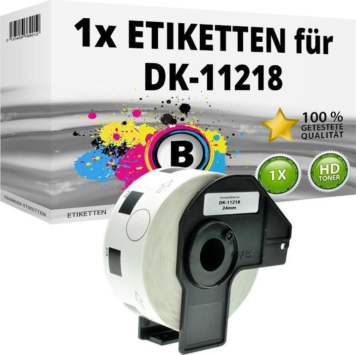Produktbild Druckfuxx 1x Etiketten kompatibel Brother P-Touch QL 1050 1060 500 550 570 650 7