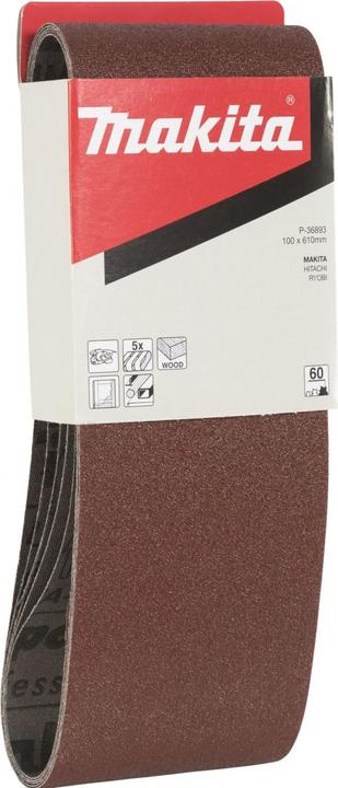 Image du produit Makita P-36893 Bande abrasive 100x610 K60 (5 pièces) 9403 9404 (60)