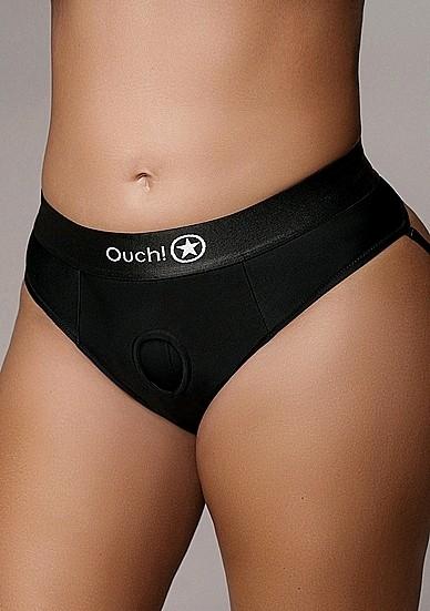Actual product image Ouch! Vibrating Strap-on Thong with Removable Rear Straps - XL/XXL