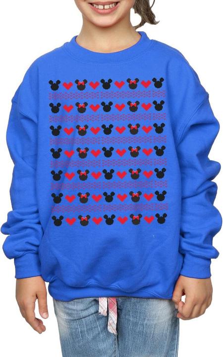 Actual product image Disney Girls Mickey And Minnie Christmas Hearts Sweatshirt (128)