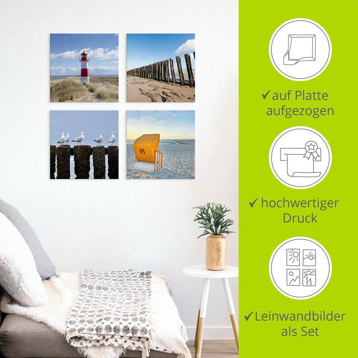 Actual product image Artland Lighthouse Sylt Beach Seagulls beach chair K2YI (20 x 20 cm)