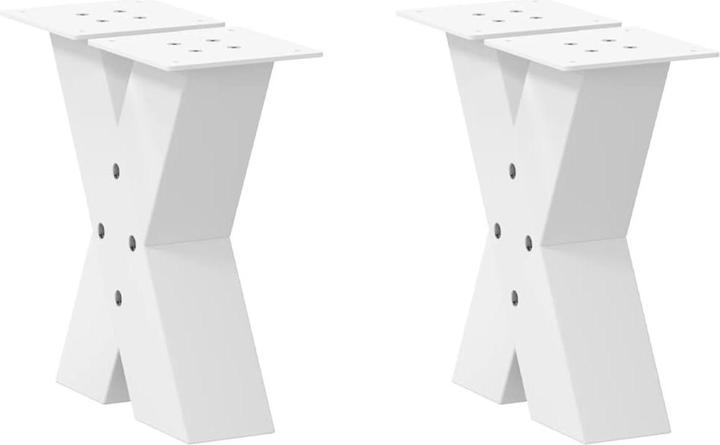 Immagine prodotto VidaXL Gambe per tavolino da caffè a forma di X 2 pz. Gamba per tavolo in acciaio bianco 30x(30-31) cm