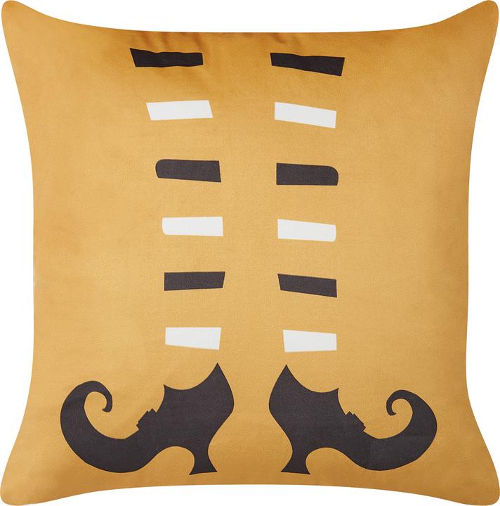 Immagine prodotto Beliani Cuscino decorativo in velluto Lumarko con motivo di stivali da strega 45 x 45 cm arancione COVASNA. (45 x 45 cm)