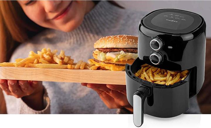 Image du produit Nedis Friteuse à air chaud | 3 l | Minuteur : 30 min | Analogique | Noir (Prise UE)