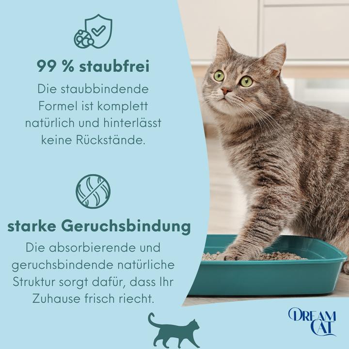 Immagine prodotto Dream Cat Lettiera per gatti al profumo di polvere di bambino - lettiera fine a base di bentonite, 5 litri (Raggruppamento, 4.25 kg)