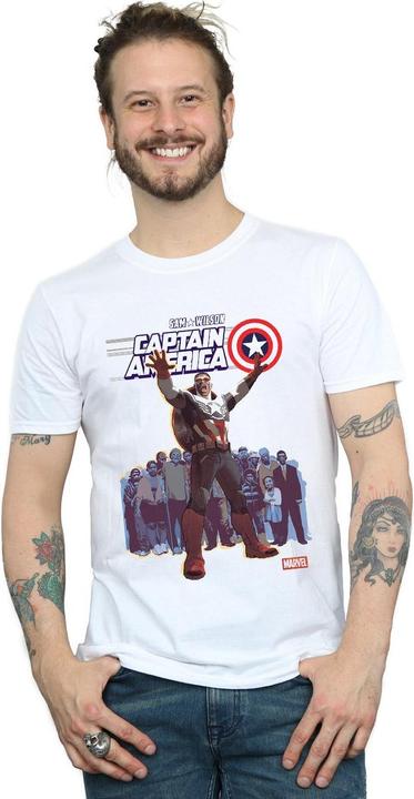 Actual product image Mens Captain America Sam Wilson Cover T-Shirt (4XL)
