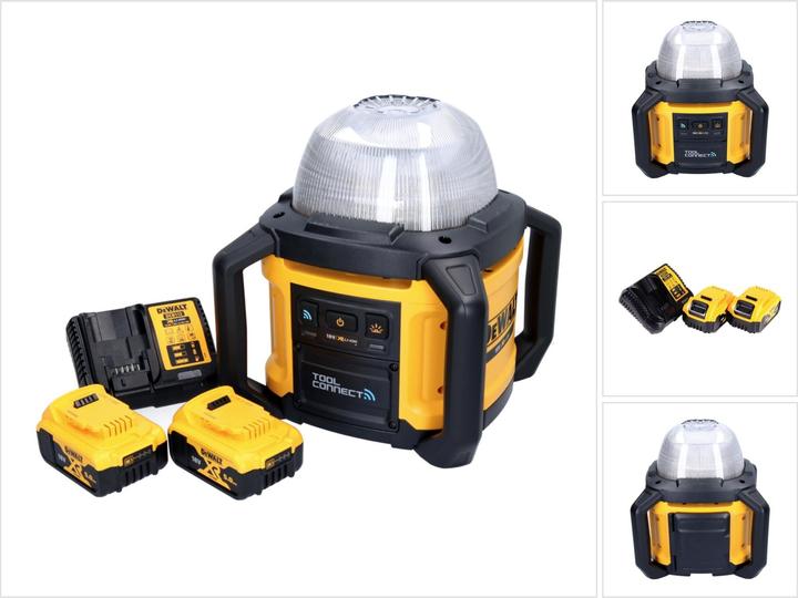 Actual product image DeWalt DCL 074 P2 Rechargeable construction site spotlight 18 V 5000 lm 4000 Kelvin + 2x rechargeable (5000 lm)