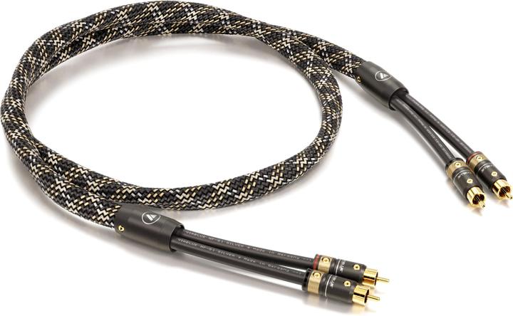 ViaBlue NF-S1 ZILVEREN QUATTRO RCA KABEL (Stereo versie) 1 Meter (1 m)