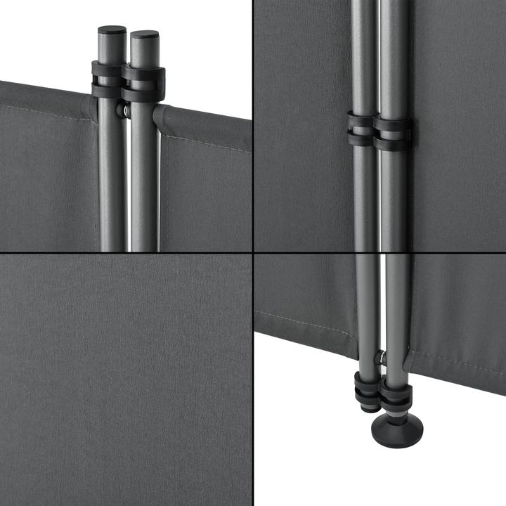 Pro-Tec Outdoor Trennwand Modica 170x215cm Paravent Sichtschutz Spanische Wand Garten Grau (215 cm)