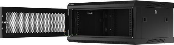 Immagine prodotto Lanberg Nástěnná jednodílná skříň 19", 4U/600x450, (v rozloženém stavu), perforované dveře, černá ( (4 HE, Rack da 19 pollici)