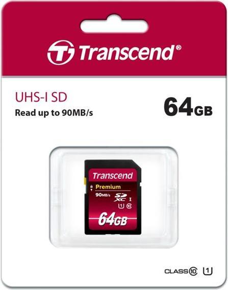 Image du produit Transcend SDXC Premium 400x (64 Go, SDXC, U1, UHS-I)