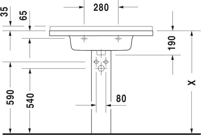 Immagine prodotto Duravit Lavabo Mbel Starck 3 85 cm bianco 0304800000 (485 mm, 850 mm)