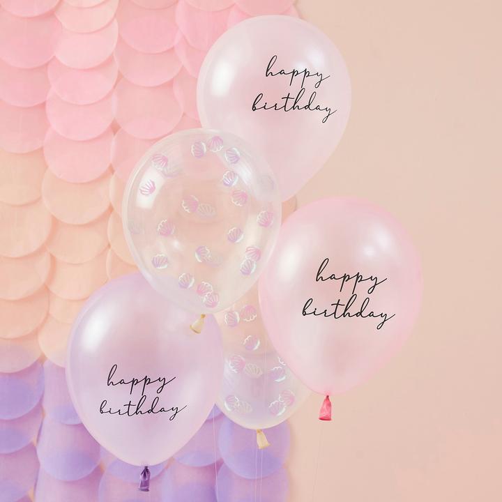 Immagine prodotto Ginger Ray Palloncini di buon compleanno - Conchiglia (5pz)