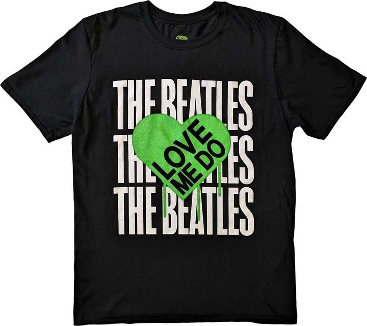The Beatles Adult Love Me Do Graffiti Heart TShirt