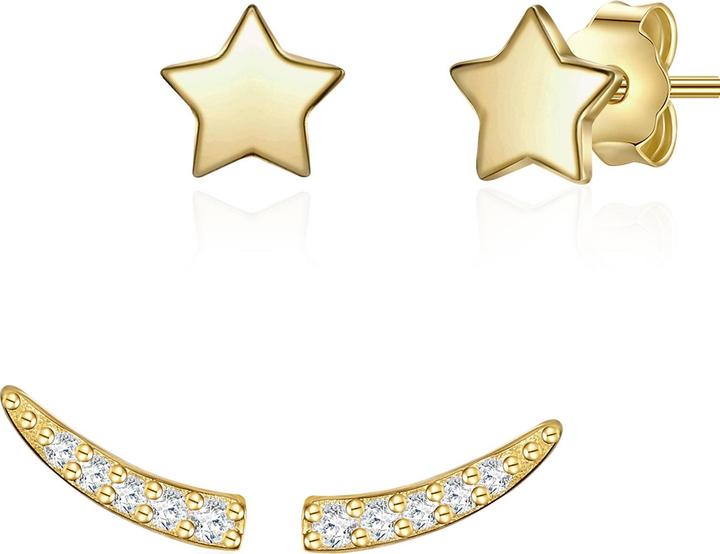 Produktbild Glanzstücke München Damen Stern Sterling Silber Zirkonia gelbgold - 23824 (Sterling Silber)