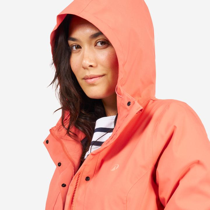 Produktbild Tribord Women’s long waterproof raincoat - Sailing 500 brick (XS)