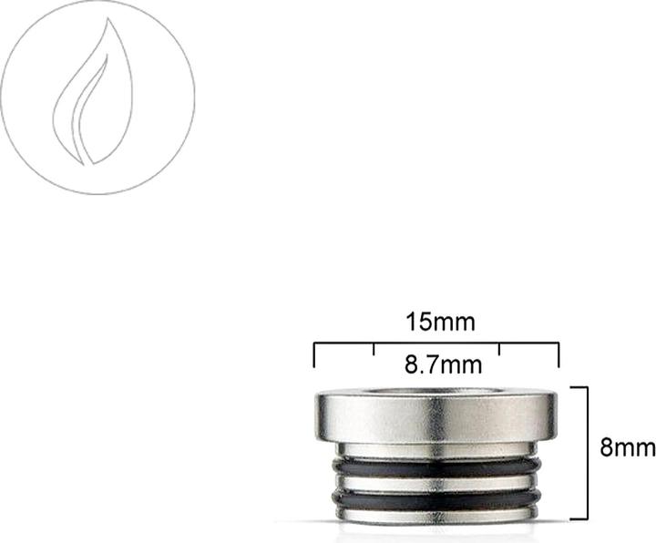 Actual product image DIY Up Drip Tip Adapter Stainless Steel 810-510 (1 x)