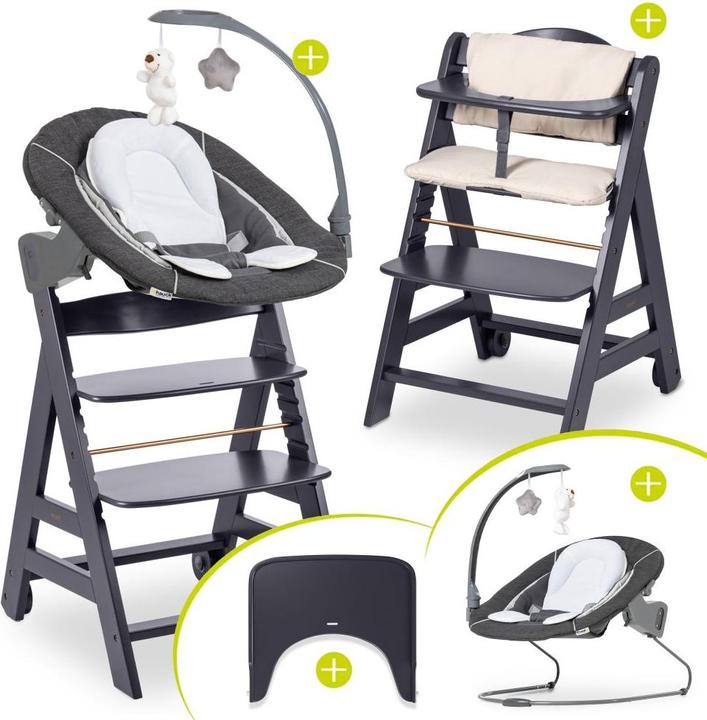 Produktbild Hauck Hochstühle Beta Plus Dark Grey 5-tlg. Newborn Set - Hochstuhl (Hochstuhl)