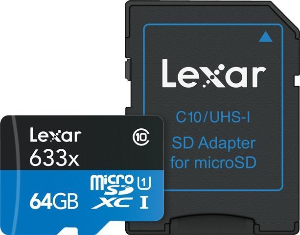 Lexar High Performance microSDXC UHS-I, inkl. Kartenlesegerät (64 GB, microSDXC, U1, UHS-I)