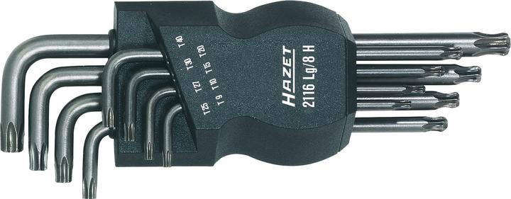 Actual product image HAZET Offset screwdriver set 2116LG/8H ∙ Inside TORX profile ∙ T9 ∙ T10 ∙ T15 ∙ T20 ∙ T25 ∙ T27 ∙ … (Pin-torx)