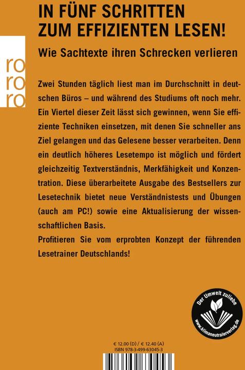 Actual product image Schneller lesen besser verstehen (German, Wolfgang Schmitz, 2013)