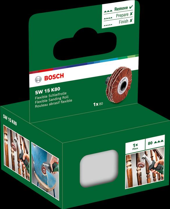 Immagine prodotto Bosch Home & Garden Rullo di levigatura flessibile SW 15 K80 per PRR 250 ES e Texoro (80)
