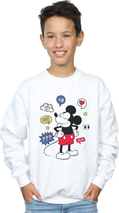 Actual product image Disney Boys Mickey Mouse Tongue Out Sweatshirt (152, 158)