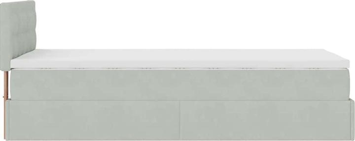 Produktbild VidaXL Ottoman-Bett mit Matratze Hellgrau 90x200 cm Samt (90 x 200 cm)
