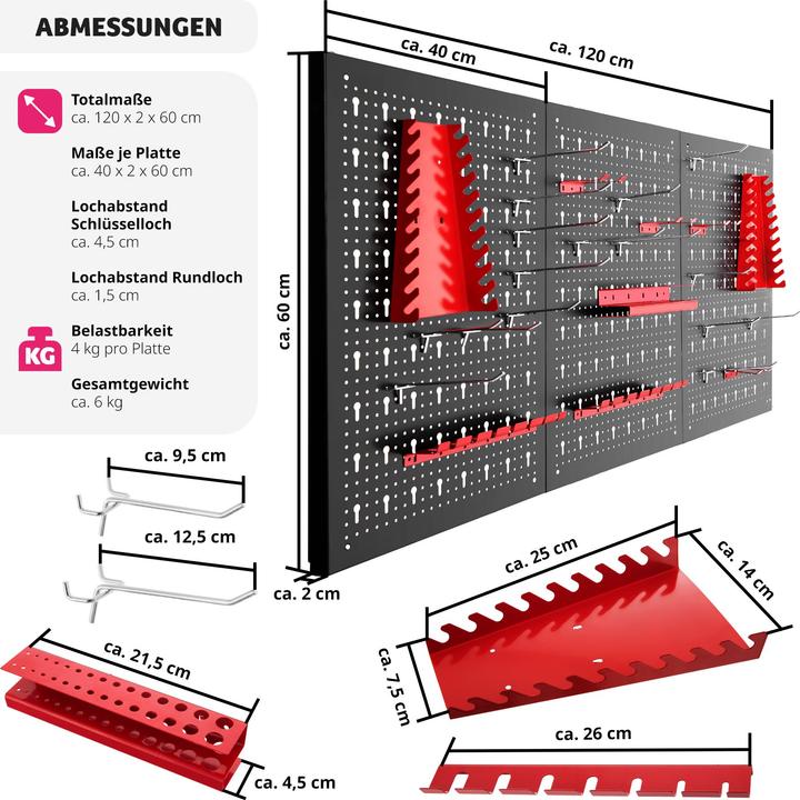 Image du produit tectake Panneau mural pour rangement d'outils