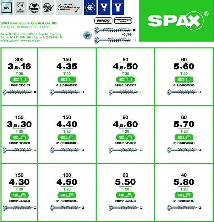 Image du produit Spax Coffret de montage T-Loc Systainer (1385 Vis par pièce)