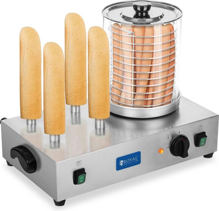Produktbild Royal Catering Würstchenwärmer 1100W Hot Dog Gerät Hotdog Maker Wurstwärmer Edelstahl Toaster