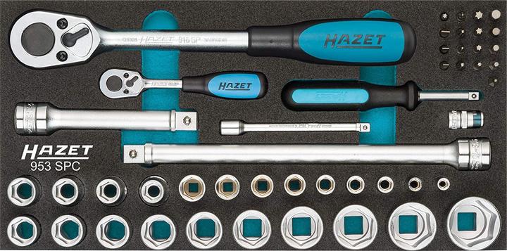 Produktbild HAZET Steckschlüssel Satz 953SPC ∙ Vierkant6,3 mm (1/4 Zoll), Vierkant12,5 mm (1/2 Zoll) ∙ 0,5 x 4 … (24 mm, 17 mm, 19 mm, 10  mm, 16 mm, 27 mm, 26 mm, 18 mm, 11 mm, 20 mm, 12 mm, 22 mm, 14 mm, 23 mm, 13 mm, 25 mm, 15 mm, 21 mm, 3 mm, 5 mm, 7 mm, 6 mm, 8 mm, 9 mm, 4 mm)