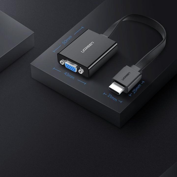 Actual product image Ugreen HDMI to VGA Adapter Converter with Audio Support 1080P (HDMI, 16 cm)