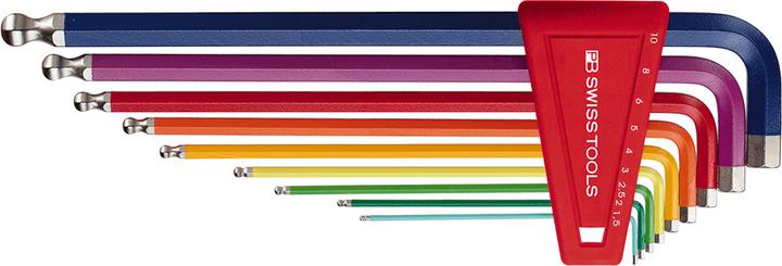 Produktbild PB Swiss Tools Stiftschlüsselsatz - PB Rainbow - lang - Kugelkopf