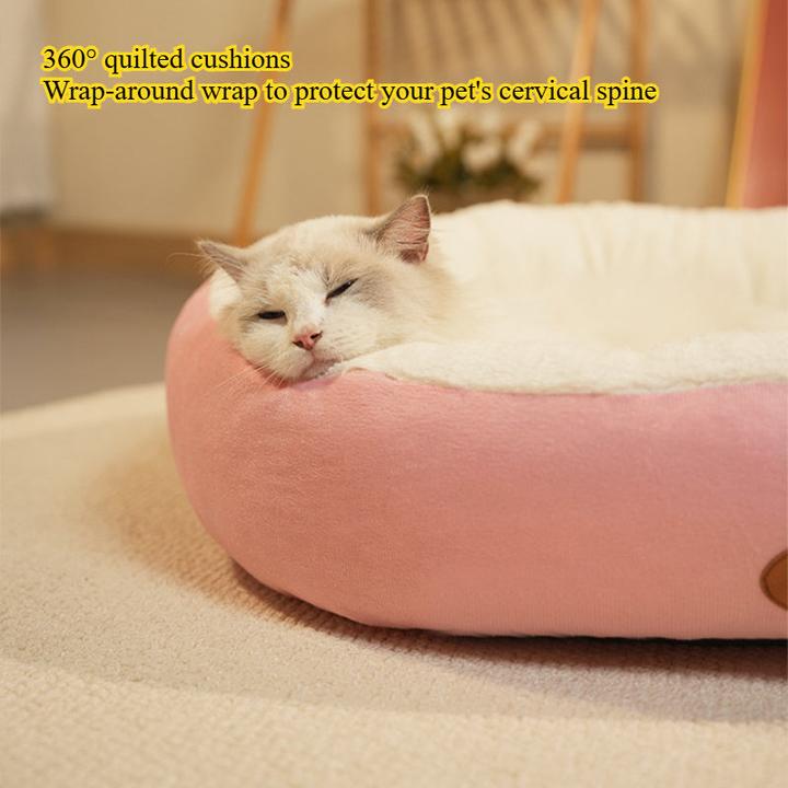 Immagine prodotto Alopini Kuscheliges graues Plüschbett für Haustiere - grosses ovales Nest für Katzen und Hunde, warme (Cane, Gatto)
