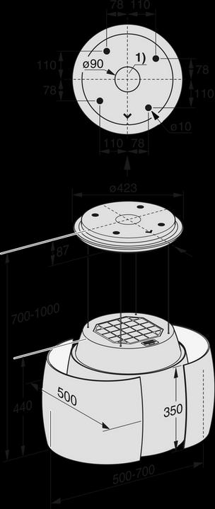 Produktbild Miele DA7378D BW (Inselhaube)