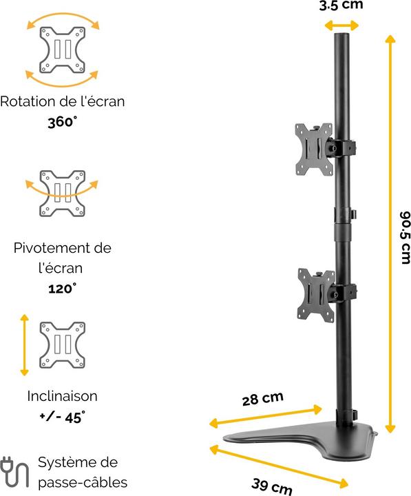 Image du produit Fellowes Double bras de moniteur de la série professionnelle (Tables, 32")