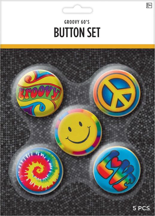 Actual product image Amscan Cute Hippie Party Badge (Pack of 5)