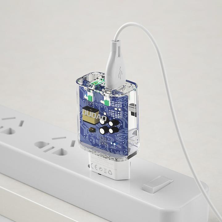 Produktbild Dudao EU charger 2xUSB 2.4A 5V white Lightning cab (12 W)