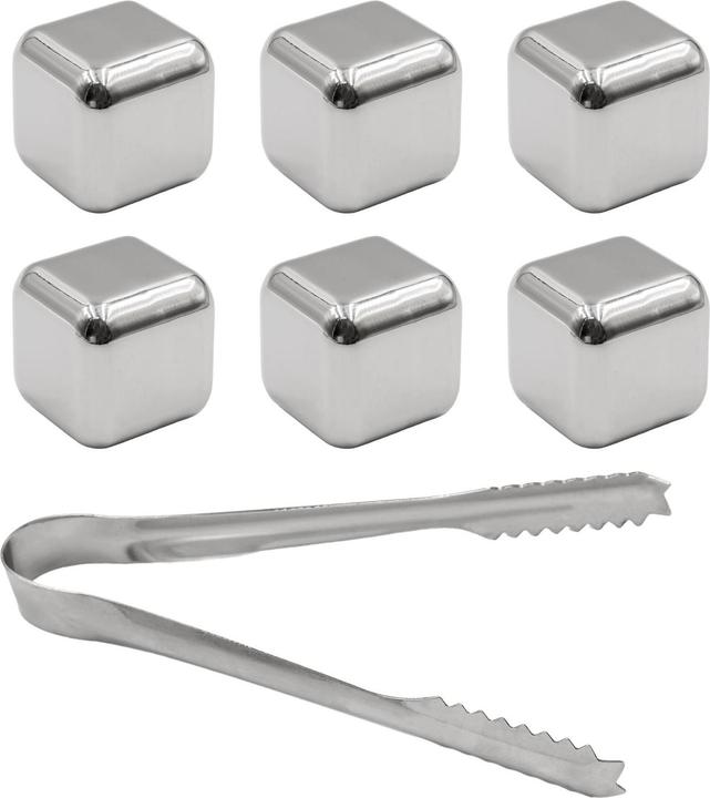 Produktbild Intirilife 6x Whiskey Steine in SILBER (Whisky Steine)