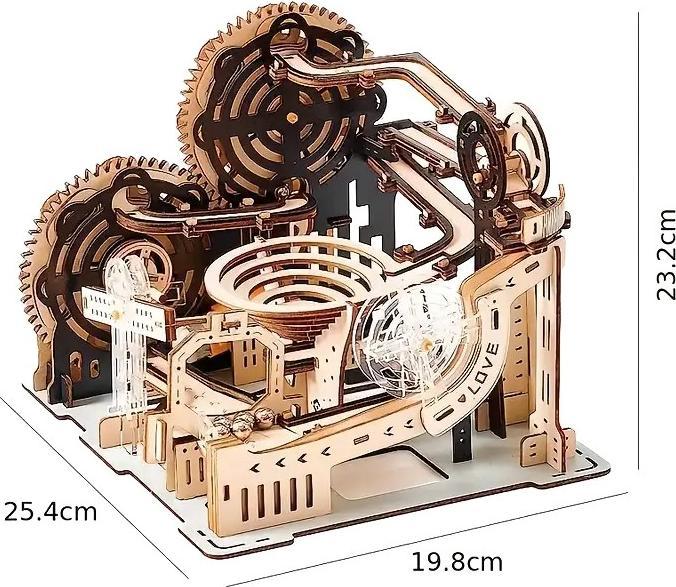 Image du produit The Toy Company 3D Holz Kugelbahn, Murmelbahn Puzzle aus Holz, batteriebetrieben