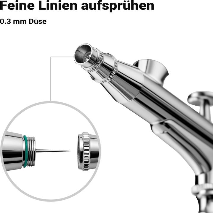 Produktbild Wiltec Airbrush Pistole X501 Air Brush Designs mit 0,3mm Düse Flüssigkeitsbecher
