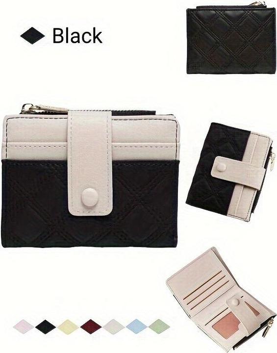 Actual product image Only-Bags.Store Neue gesteppte Brieftasche mit Reissverschlusstasche und Schnallenverschluss, perfekt für Geschenke