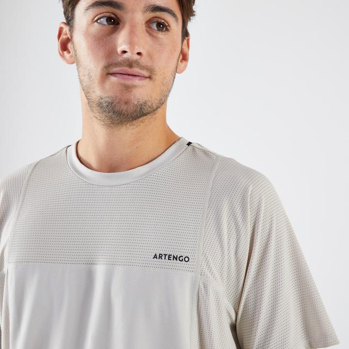 Actual product image Kuikma Men's tennis T-shirt - DRY Gaël Monfils beige (XXL)