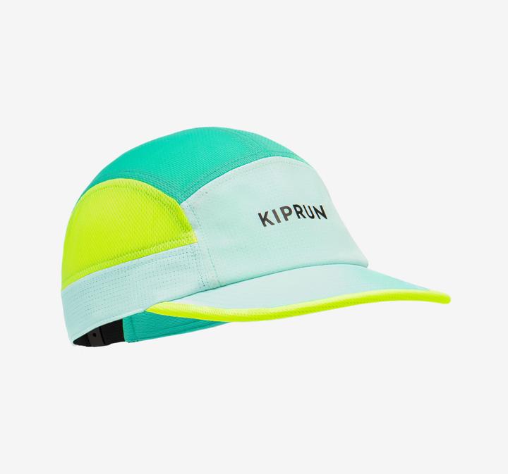Kiprun Lauf-Cap Schirmmütze Unisex 5 Panel - türkis/gelb