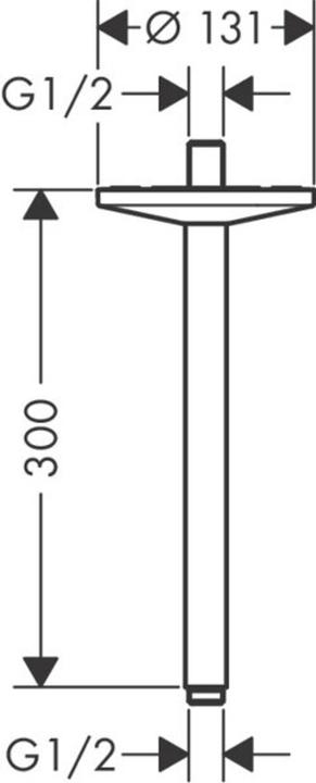 Produktbild hansgrohe AXOR One Deckenanschluss 300 mm für Duschkopf 280 1 Strahlart, 48495