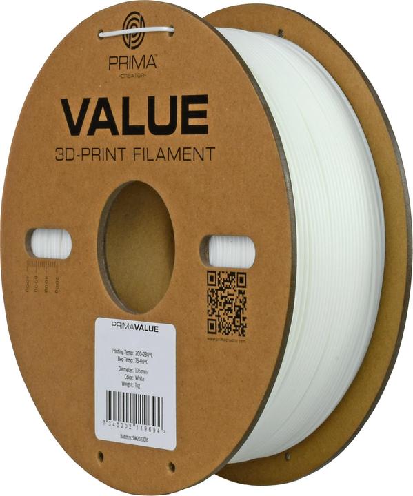 Actual product image Prima Creator PrimaValue ABS -filamentti 3D -tulostimeen,, valkoinen (ABS, 1.75 mm, 1000 g, White)