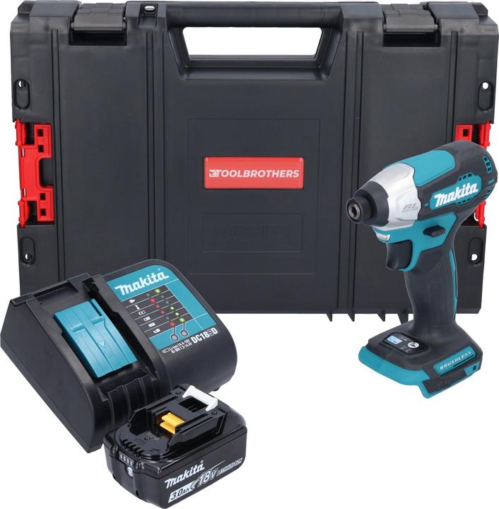 Produktbild Makita DTD 157 SF1J-R Akku Schlagschrauber 18 V 140 Nm 1/4" Brushless + 1x Akku 3,0 Ah + Ladegerät (Akkubetrieb)